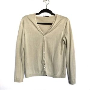 Brooks Brothers Silk Blend Cardigan Champagne Office Work